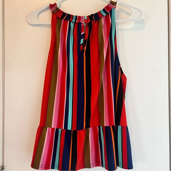 Striped peplum tank top (size XL) - Picture 3 of 7